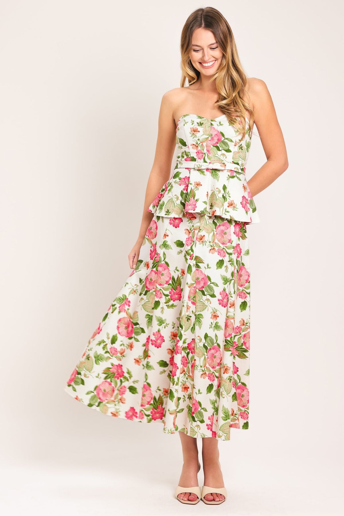 ROSE PETAL WOVEN TUBE TOP