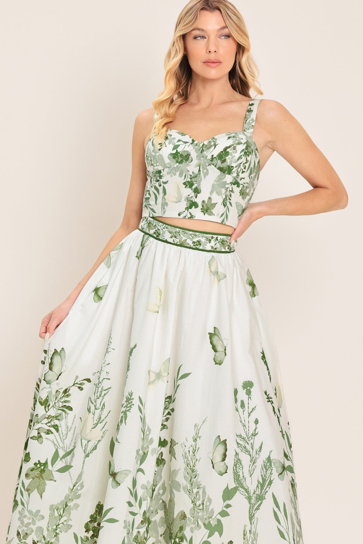 GREENHOUSE ROMANCE WOVEN BUSTIER TOP