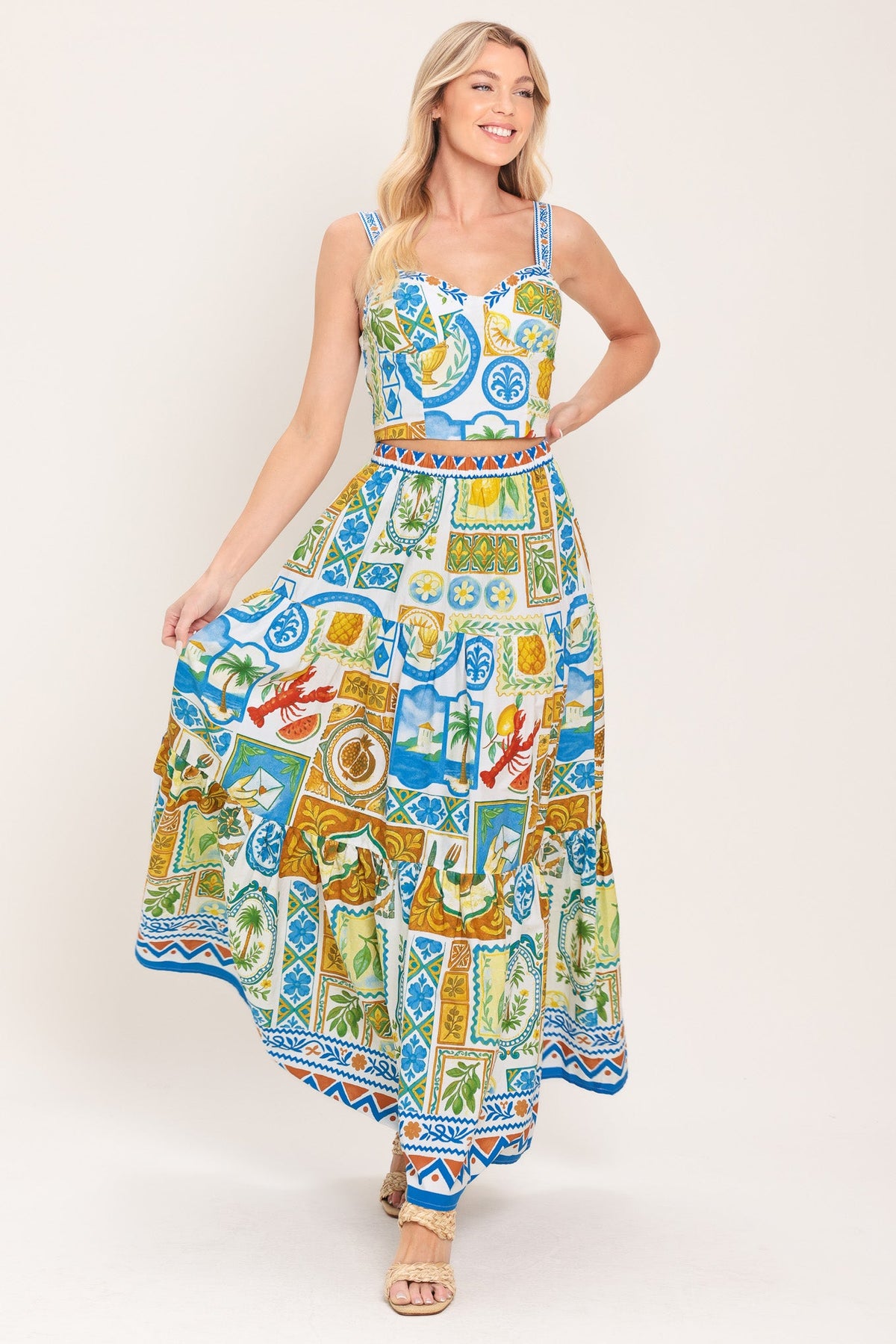 SICILIAN SUMMER WOVEN CROP TOP