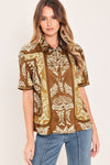 VINTAGE MANOR PALAZZO WOVEN TOP