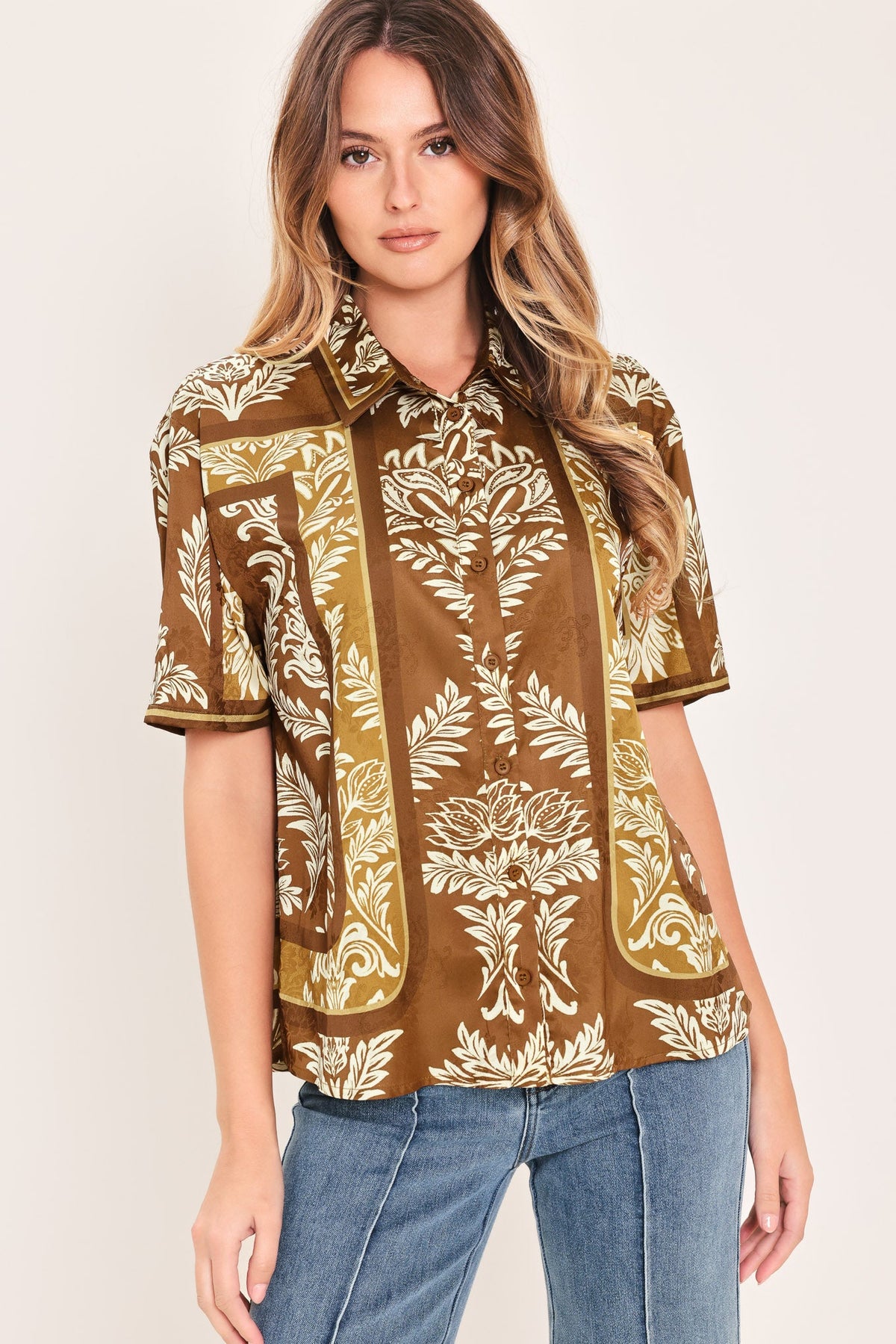 VINTAGE MANOR PALAZZO WOVEN TOP
