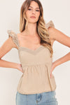SEASIDE FLUTTER WOVEN TOP