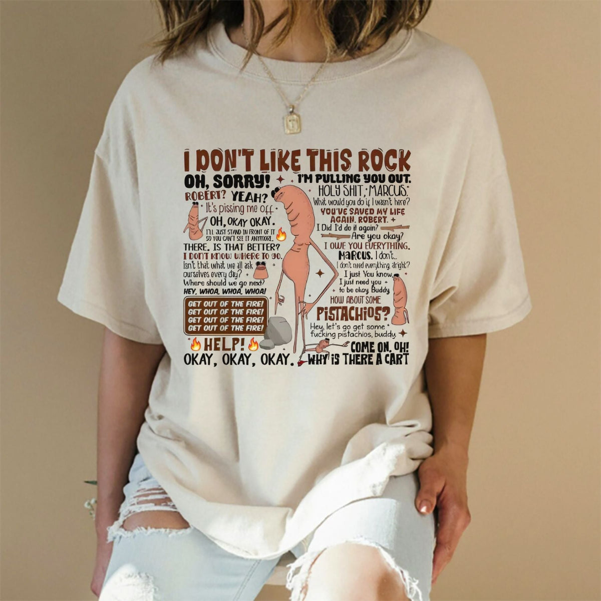 "I Don’t Like This Rock" T-Shirt - Marcus & Robert Graphic Tee, Funny Podcast Streetwear