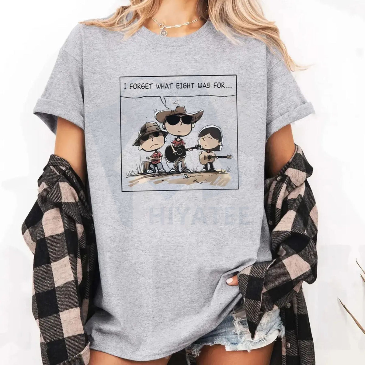 "I FORGET WHAT EIGHT WAS FOR" Funny Cowboy Band T-Shirt – Country Music Graphic Tee
