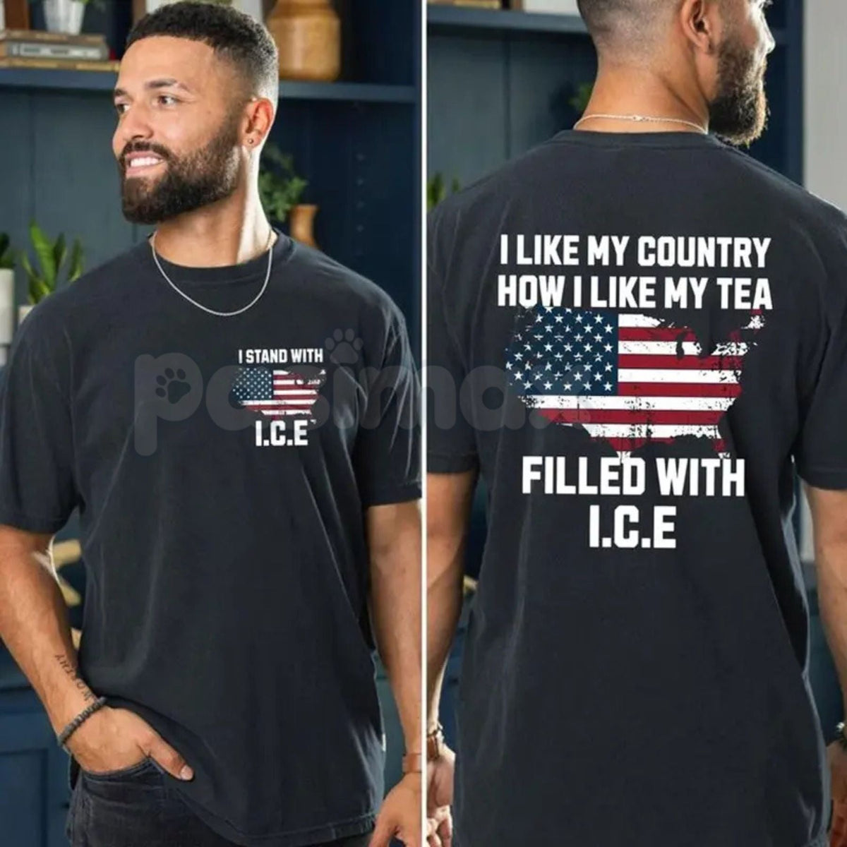 "I Like My Country Filled With ICE" T-Shirt - Pro-Border Security Patriotic Tee, Support Law Enforcement Graphic Shirt, Premium Heavyweight Unisex ICE Support Top, Conservative Political Statement Apparel, Bold Immigration Enforcement Gift