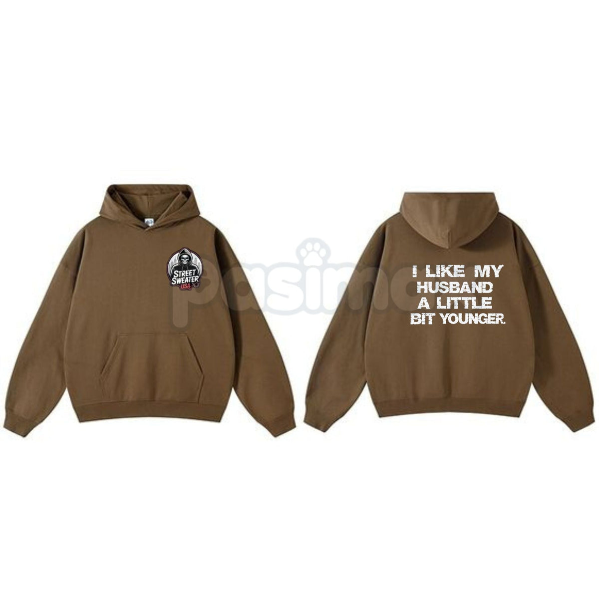 "I Like My Husband A Little Bit Younger" Hoodie – Funny Slogan Pullover, Humorous Age Gap Marriage Apparel, Unisex