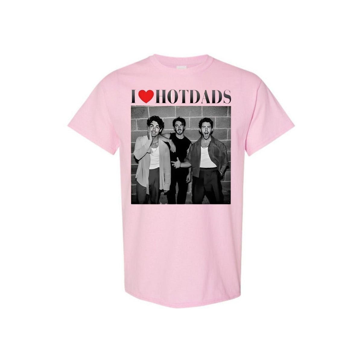 "I Love Hot Dads" Funny Jonas Siblings Tour Tee - Vintage Graphic Shirt, Concert Fan Gift
