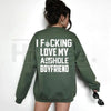 I Love My Boyfriend Shirt QTU: Cute Couple Slogan Tee, Valentine's Day or Anniversary Gift for Girlfriend, I Heart My BF Top