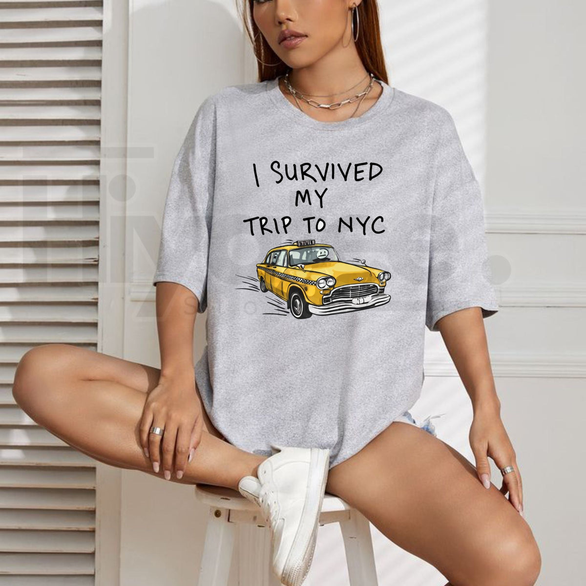 "I Survived My Trip to NYC" – Funny Stressful NYC Taxi Graphic Souvenir