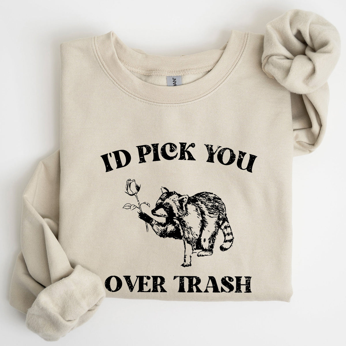I'd Pick You Over Trash, Raccoon Graphic Sweatshirt