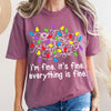 I'm Fine, It's Fine, Everything Is Fine Christmas Lights Edition Comfort Colors Tee