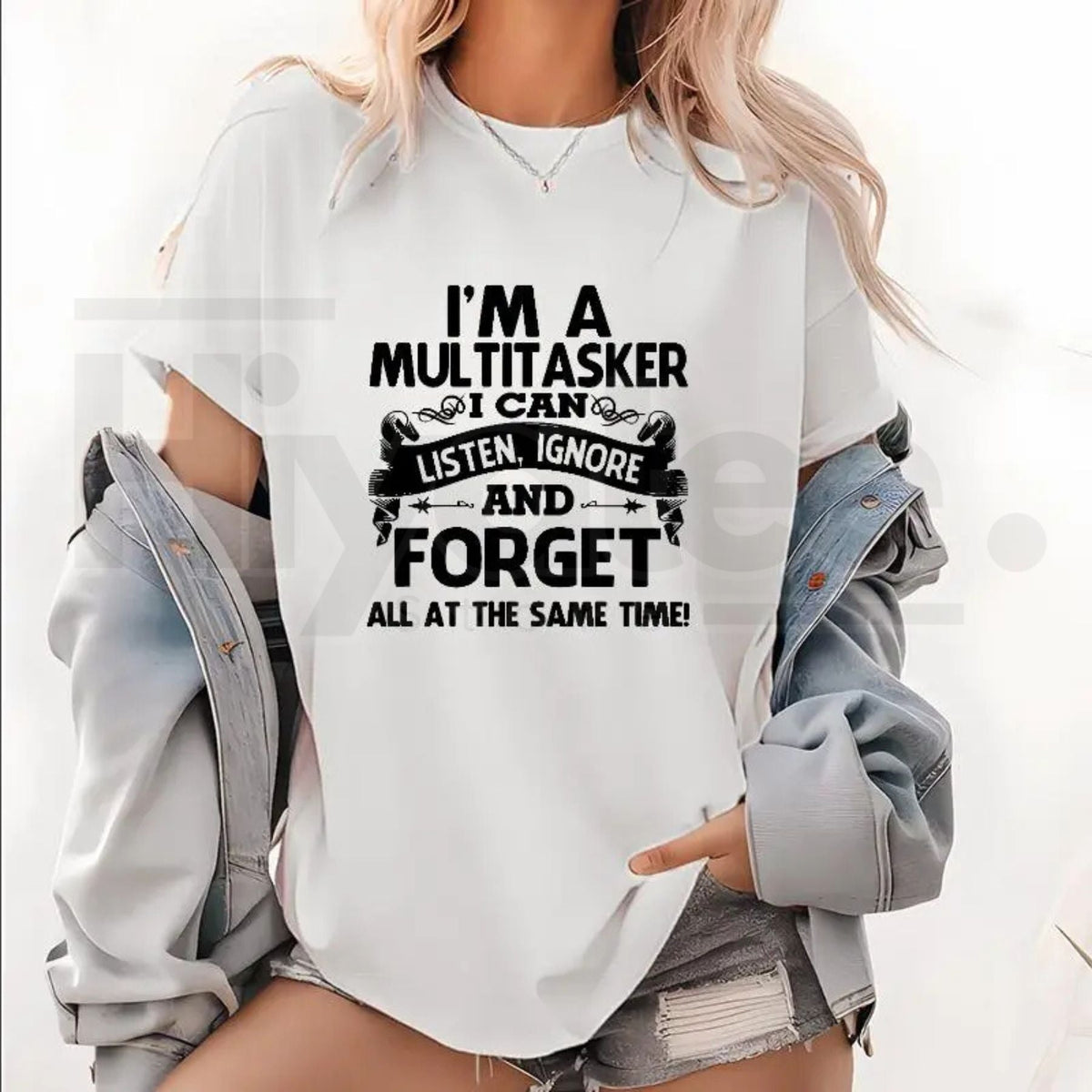 "I'm A Multitasker" Retro – Bold White Graphic Black Men’s Top