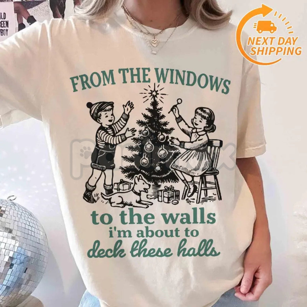 "I'm About To Deck These Halls" Funny Christmas T-Shirt - Sarcastic Holiday Tee, Unisex Holiday Apparel