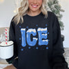 Ice Cold Christmas Winter Retro Nostalgic Snowy Night Sky Village Lights Mistletoe Winter Scene Sweatshirt