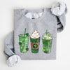 Iced Coffees And Shamrocks For St Patrick's Day Festive Coffee Lover Edition Sweatshirt