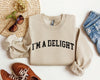 I'm A Delight Sarcastic College Mood Booster Graphic Cozy Campus Life Vibe Sweatshirt