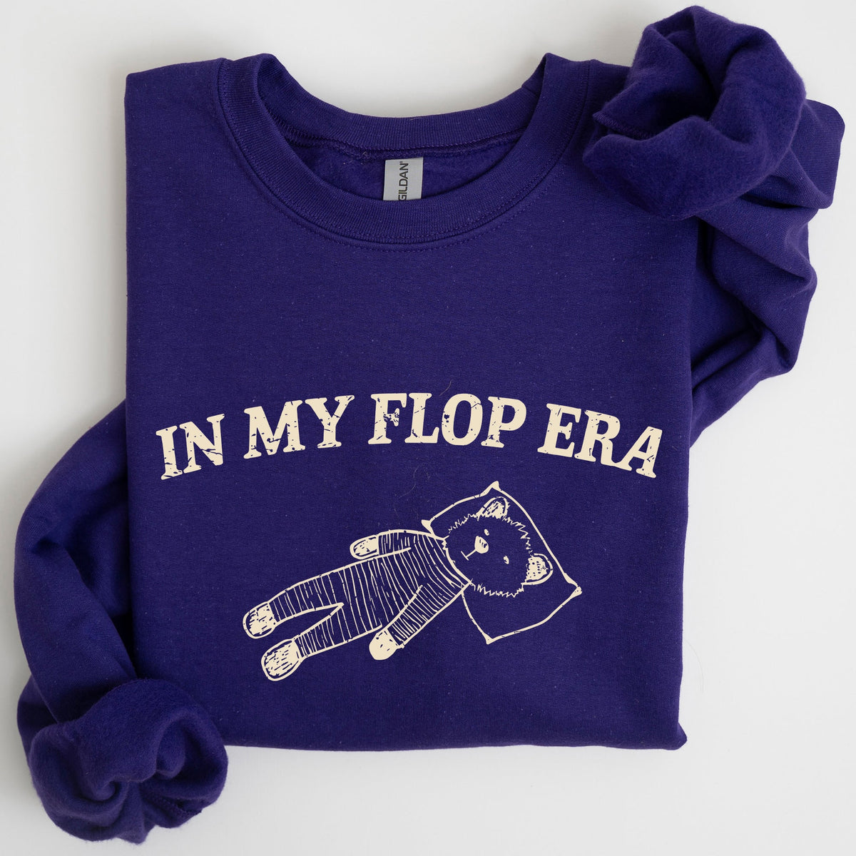 In My Flop Era Bear Meme Aesthetic Signature Edition Cozy Vintage Playful Premium Sweatshirt