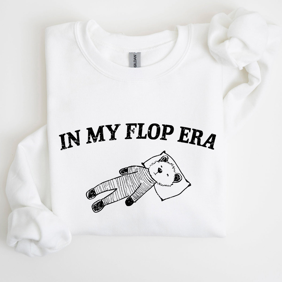 In My Flop Era Bear Meme Aesthetic Signature Edition Cozy Vintage Playful Premium Sweatshirt
