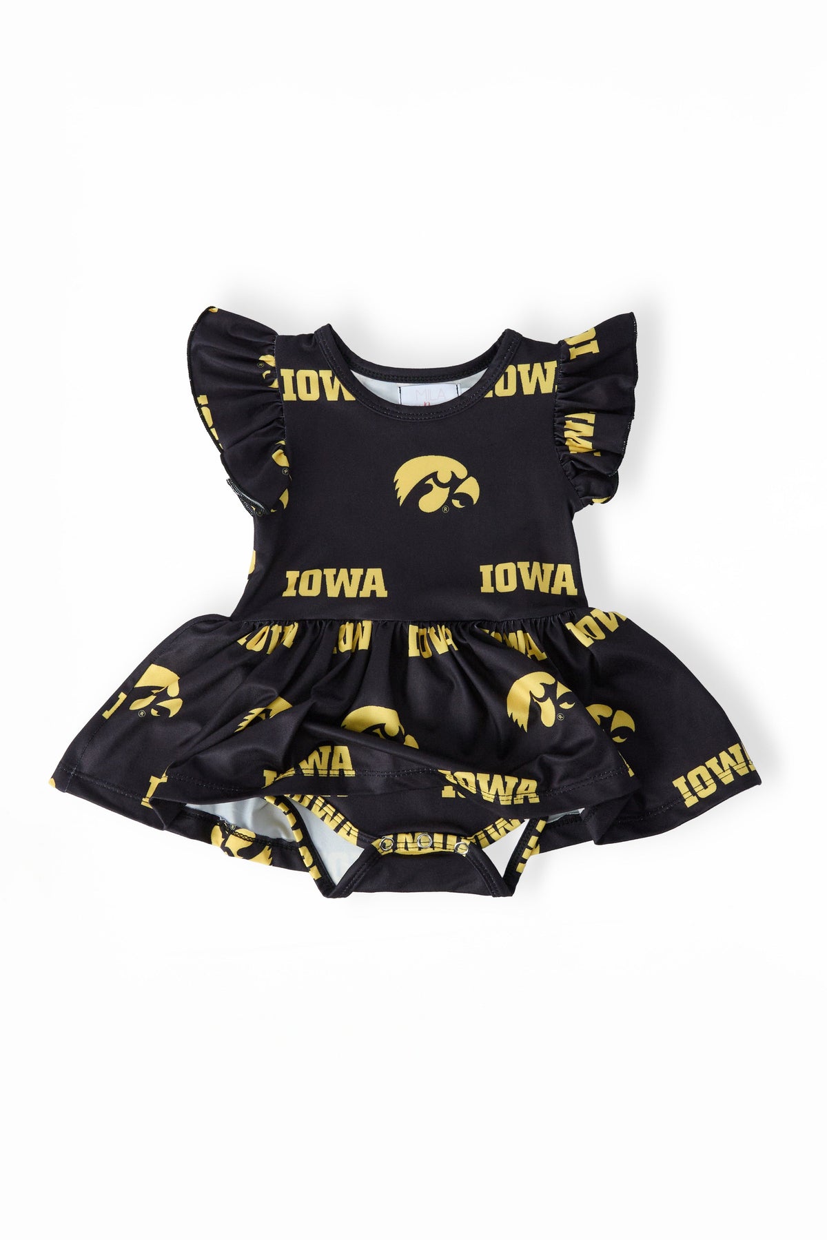 Iowa Black Tigerhawk S/S Flutter Twirl Bodysuit