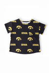 Iowa Black Tigerhawk Ruffle Pocket Tee