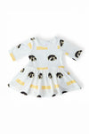Iowa White Tigerhawk 3/4 Sleeve Twirl Bodysuit