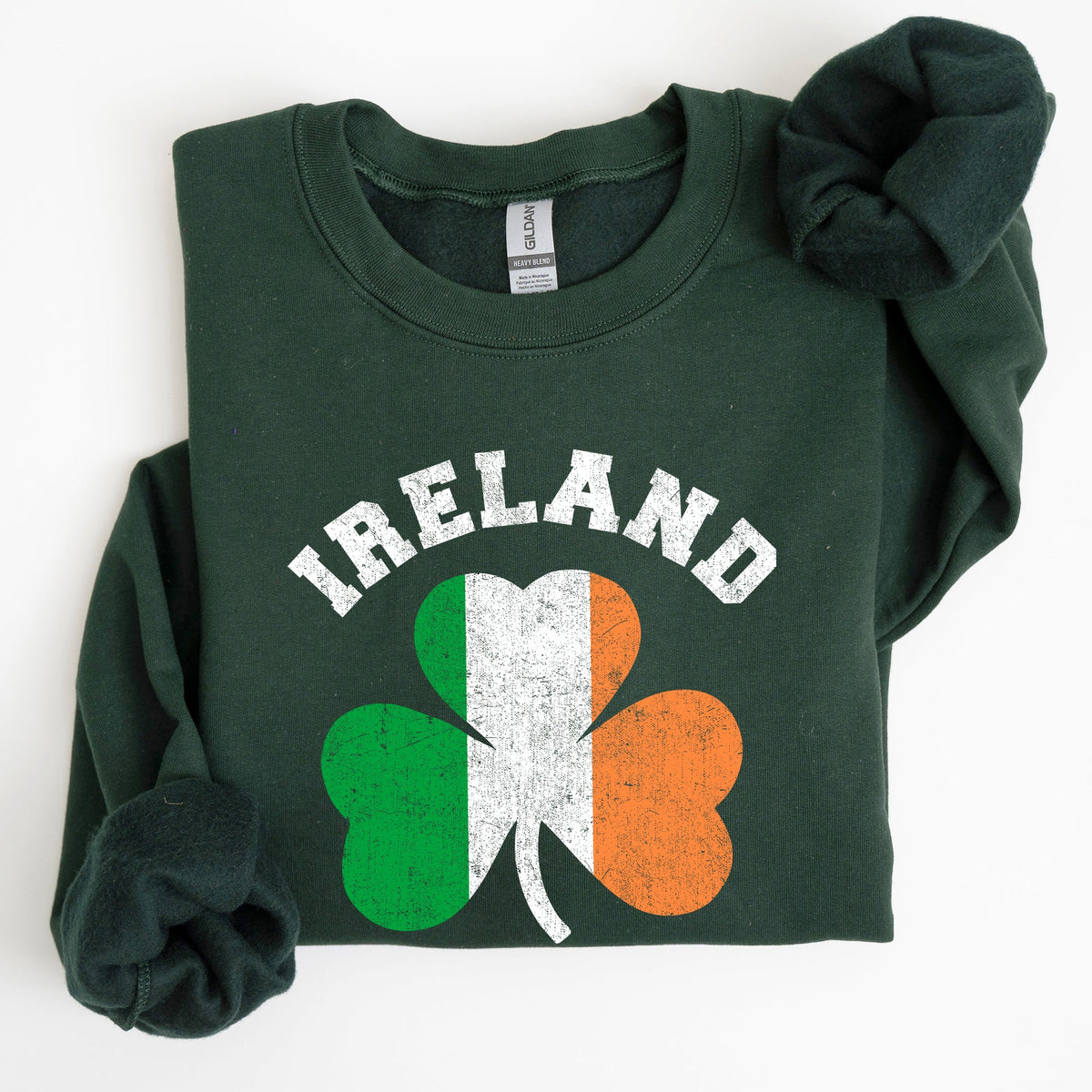Ireland Shamrock Flag St Patrick's Day Irish Pride Emblem Graphic Cozy Sweatshirt