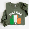 Ireland Shamrock Flag St Patrick's Day Irish Pride Emblem Graphic Cozy Sweatshirt