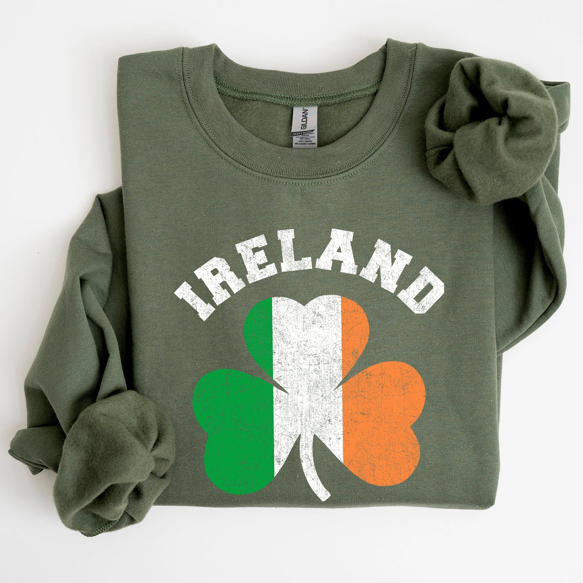 Ireland Shamrock Flag St Patrick's Day Irish Pride Emblem Graphic Cozy Sweatshirt