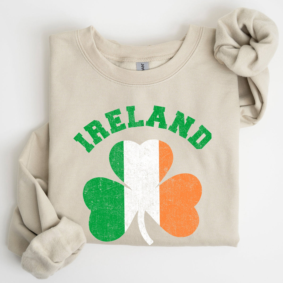 Ireland Shamrock Flag St Patrick's Day Irish Pride Emblem Graphic Cozy Sweatshirt