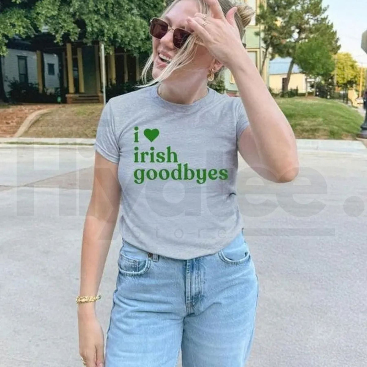 "Irish Goodbye" St. Patrick's Day Baby Tee – Funny St. Paddy's BORG Drinking Shirt