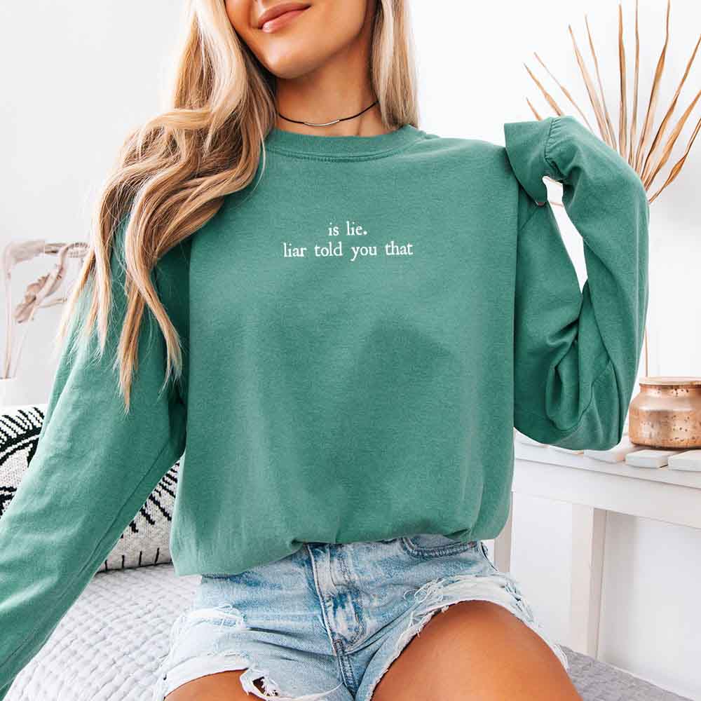Is Lie, Liar Told You That Comfort Colors Long Sleeve – Hockey Romance BookTok Shirt