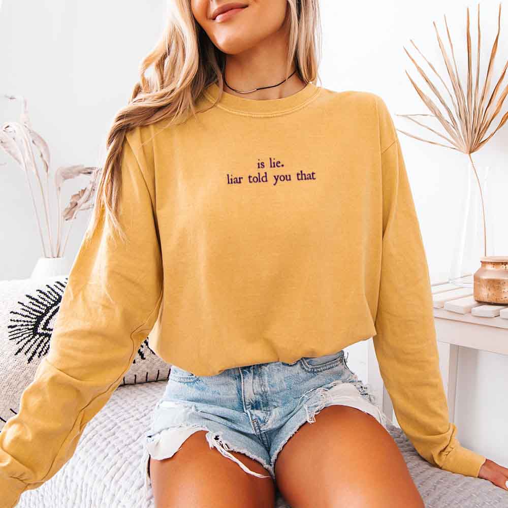 Is Lie, Liar Told You That Comfort Colors Long Sleeve – Hockey Romance BookTok Shirt