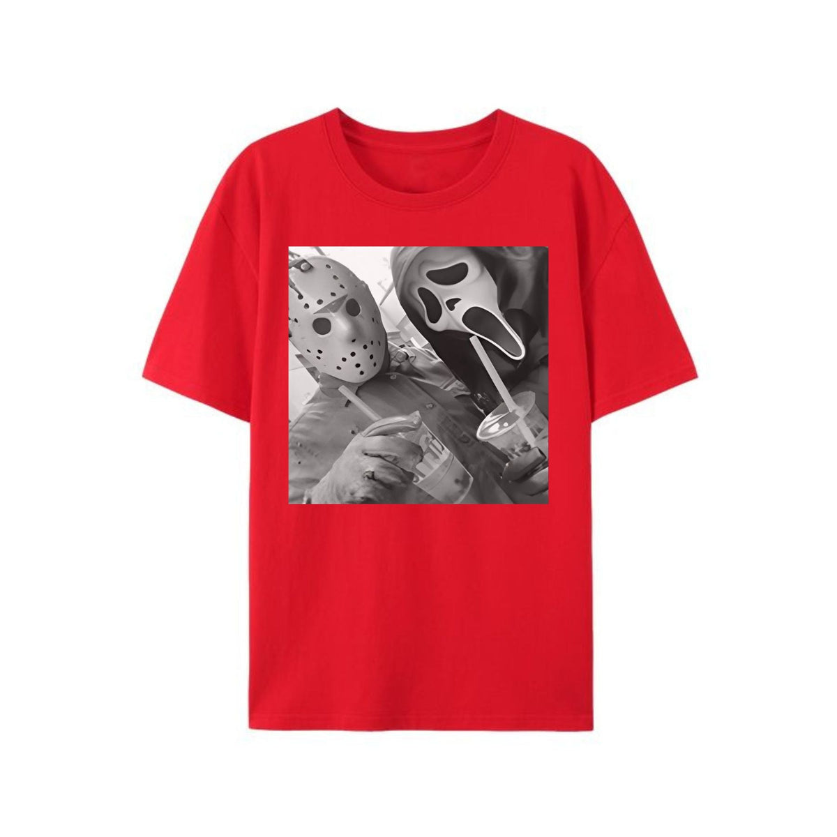 JASON & GHOSTFACE T-Shirt - Y2K 90s Graphic, Funny Halloween Tee, Unisex Horror Movie Shirt for Him & Her
