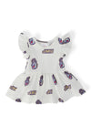JMU White Duke Dog S/S Flutter Twirl Bodysuit