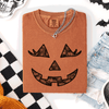 Jack-O-Lantern Coquette Faux Lace Halloween Motif Delicate Detail Print Comfort Colors Tee