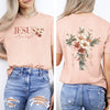 Jesus Is The Light Floral Cross Gospel Faith Saved Christian Inspirational Cross Comfort Colors Tee