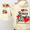 Jesus Loves You Good News Front And Back Hearts Christian Faith Gospel Religious Love Hoodie