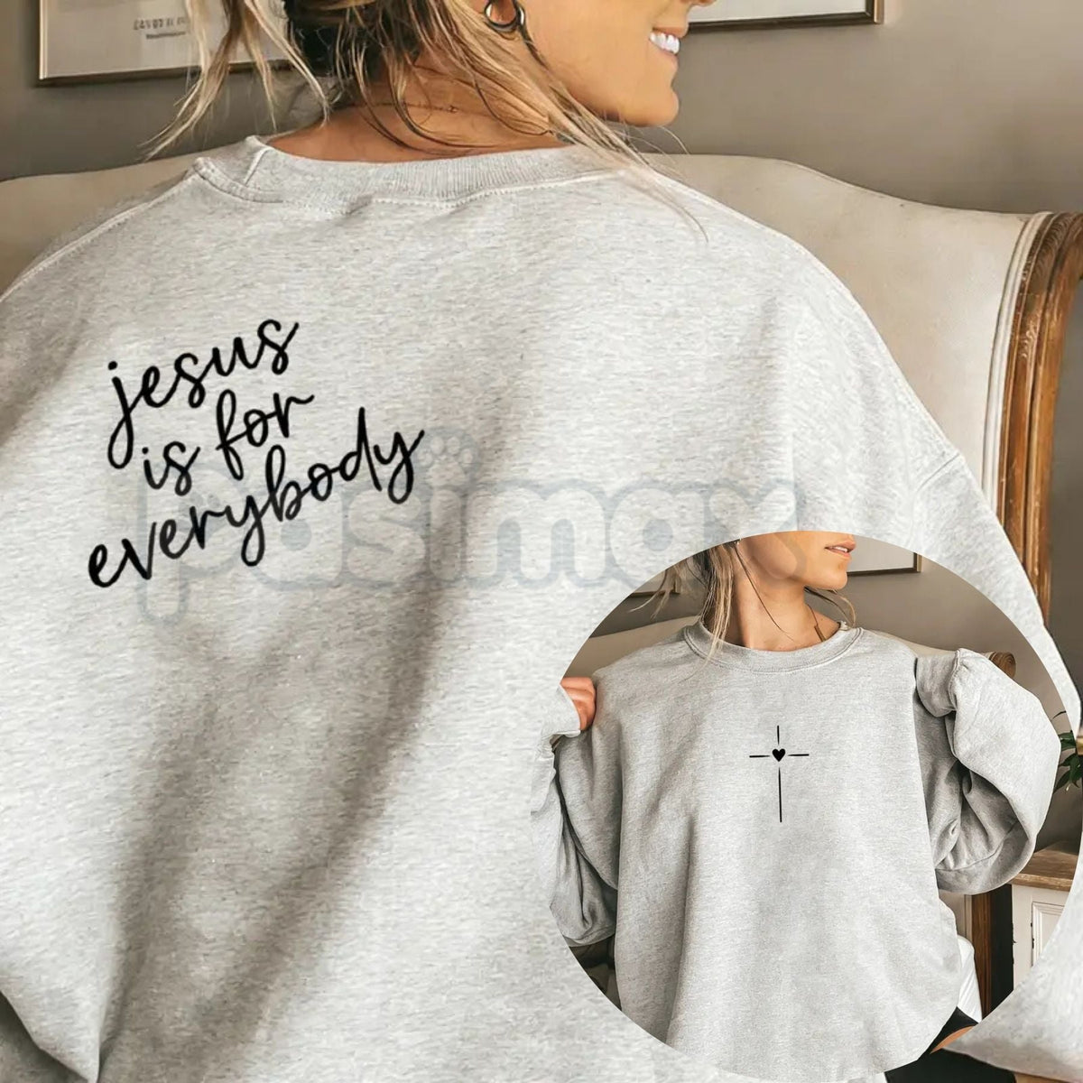 Jesus Is For Everybody Graphic Sweatshirt | Aesthetic Christian Oversized Crewneck | Inclusive Faith Pullover for Women | Minimalist Jesus Shirt | Streetwear Faith Jumper | Modern Religious Gift Top