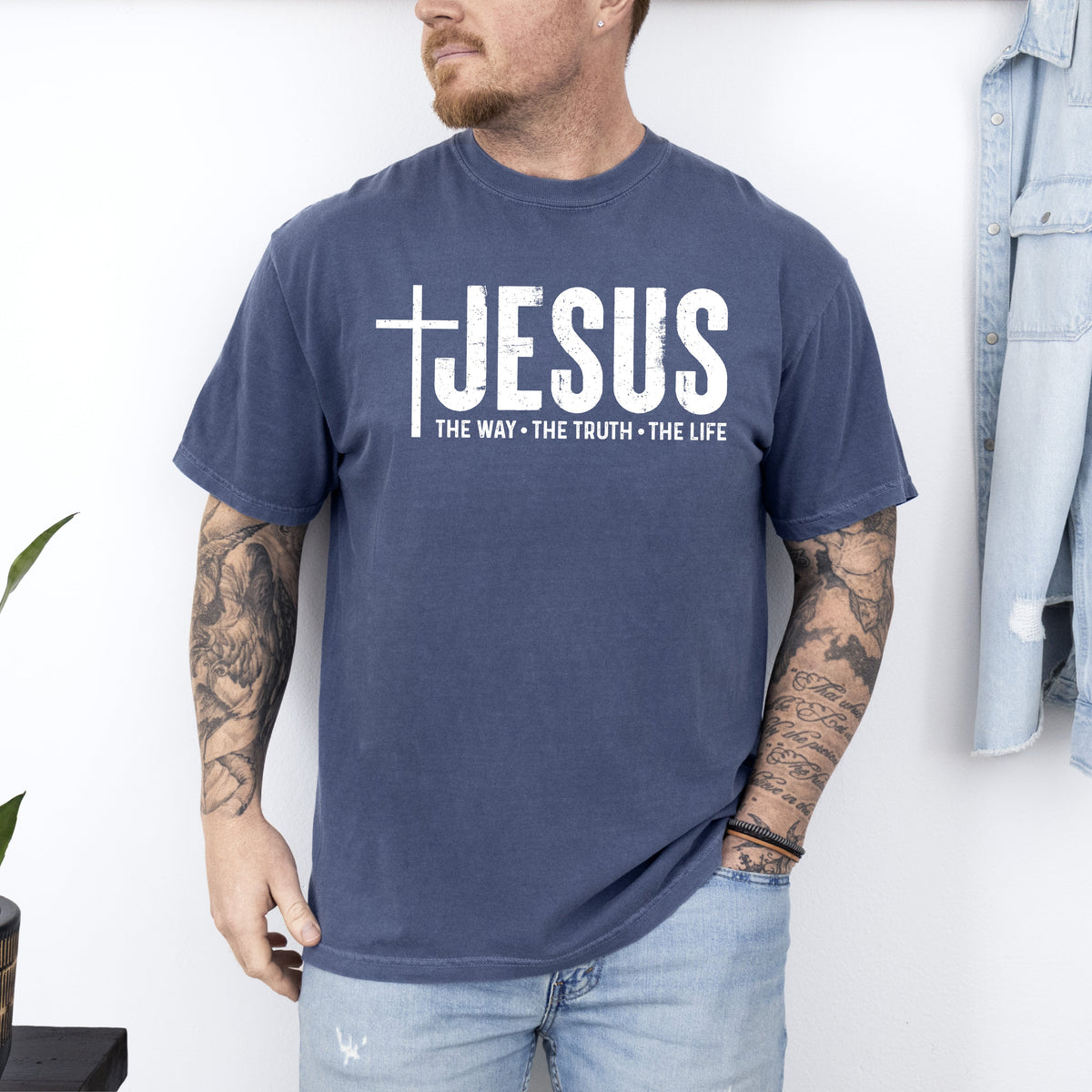 Jesus The Way The Truth The Life Gospel Message For Faith Christian Comfort Colors Tee