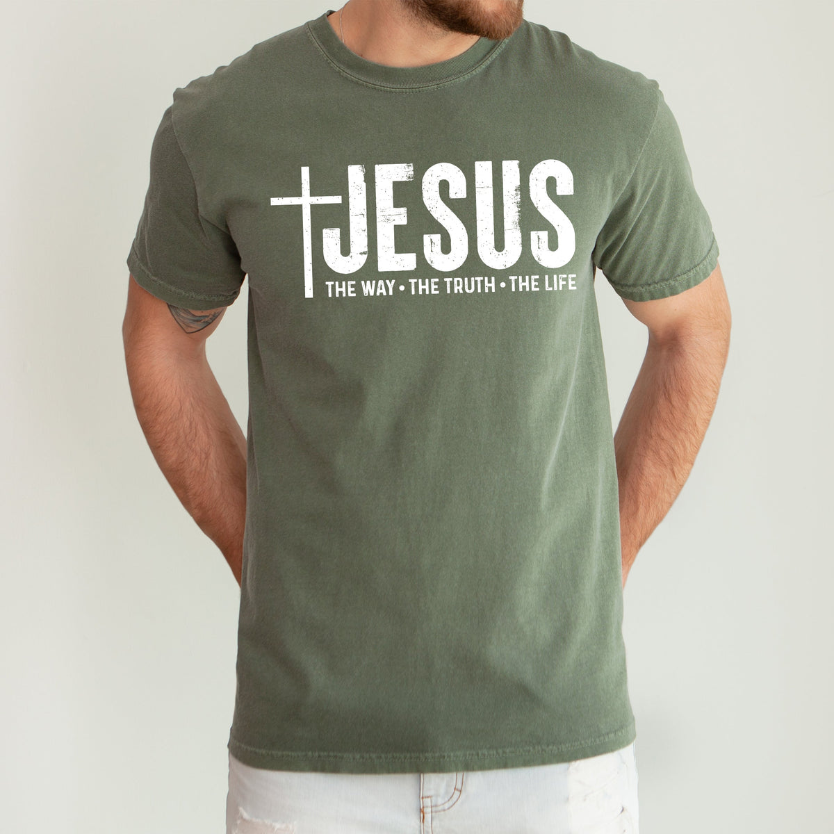 Jesus The Way The Truth The Life Gospel Message For Faith Christian Comfort Colors Tee