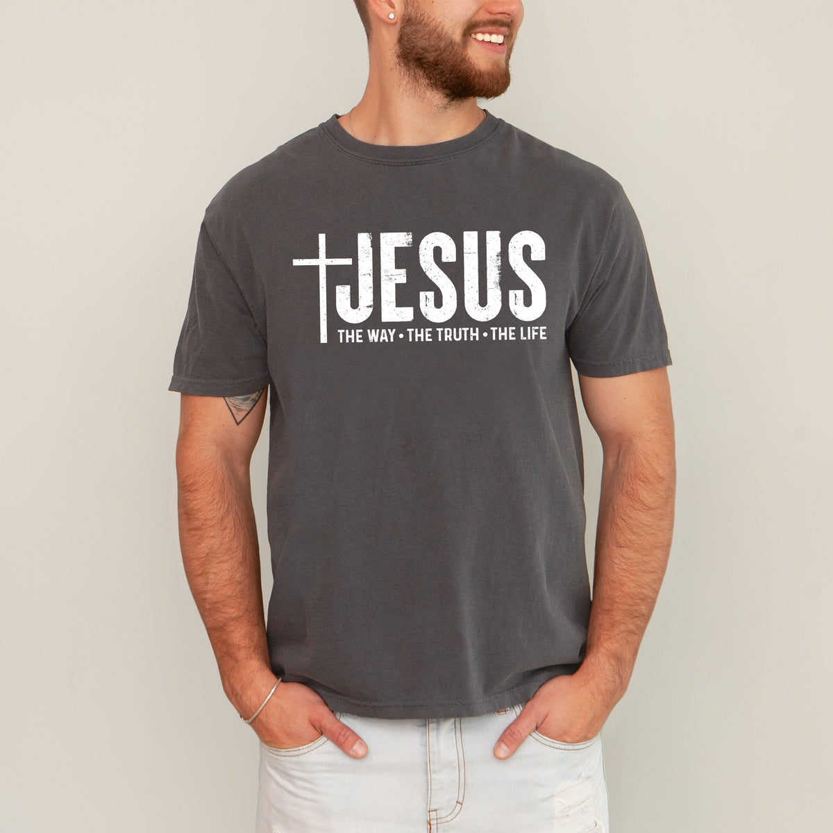 Jesus The Way The Truth The Life Gospel Message For Faith Christian Comfort Colors Tee