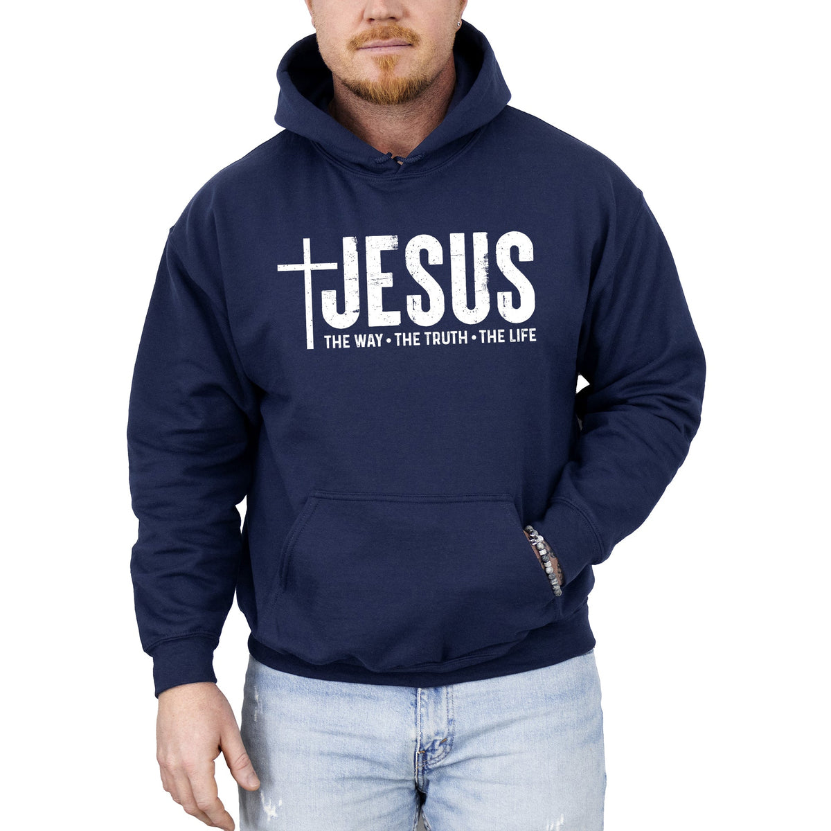 Jesus The Way The Truth The Life Inspiring Gospel Message For Believers Timeless Hooded Sweatshirt