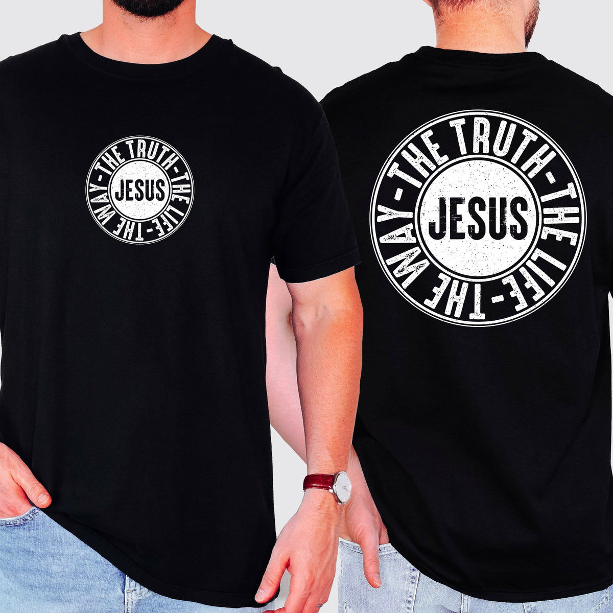 Jesus The Way The Truth The Life Circle Christian Gospel Faith Comfort Colors Tee