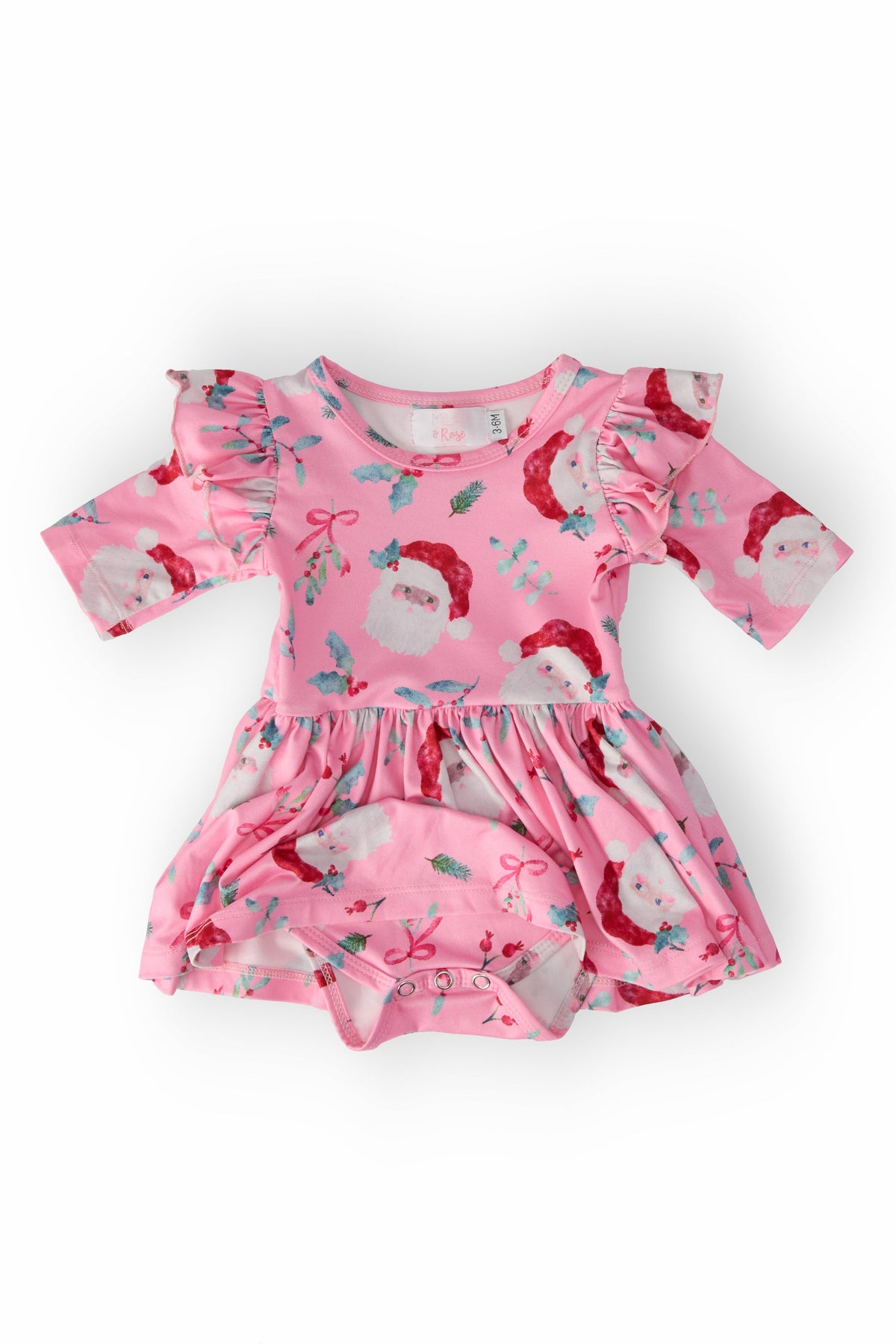 Jolly Old Saint Nick 3/4 Sleeve Flutter Twirl Bodysuit