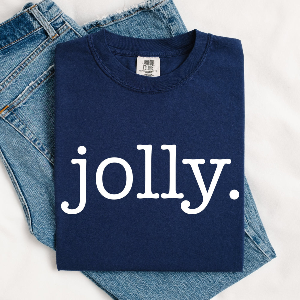 Jolly Classic Minimalist Christmas Winter Snow Santa Xmas Limited Edition Comfort Colors Tee