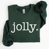 Jolly Classic Minimalist Christmas Winter Snow Santa Festive Cozy Fleece Lined Sweatshirt