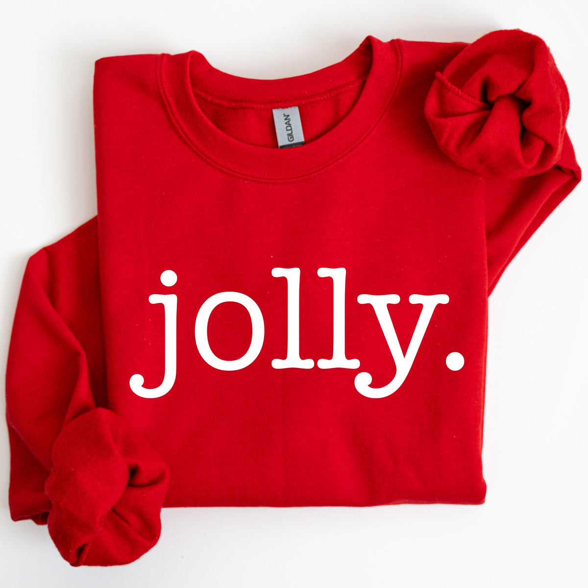 Jolly Classic Minimalist Christmas Winter Snow Santa Festive Cozy Fleece Lined Sweatshirt