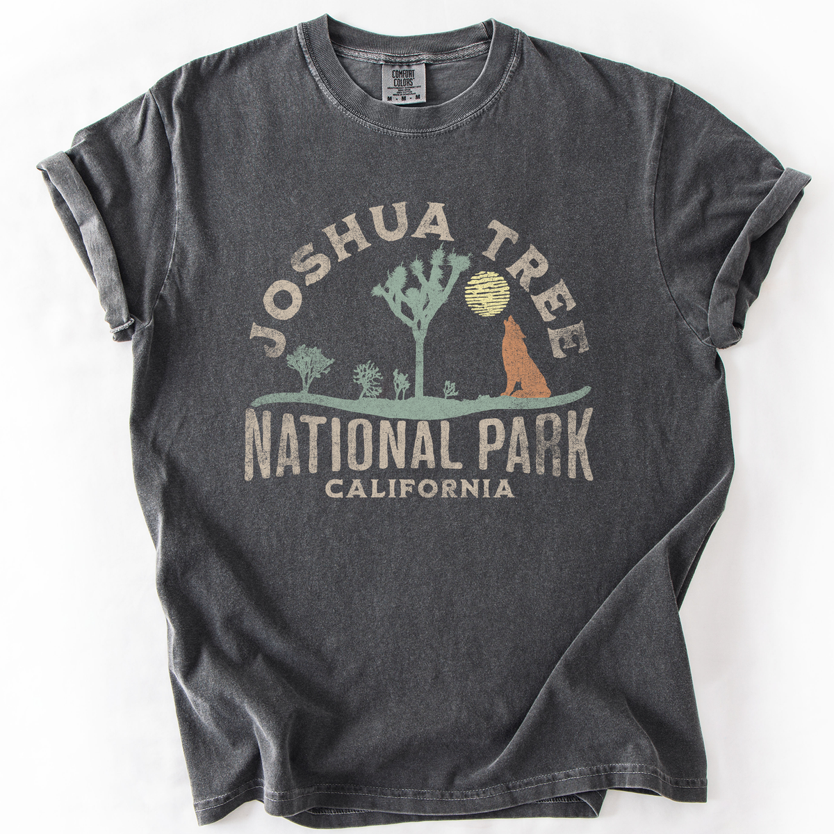 Joshua Tree National Park Desert Vistas Camping And Hiking Adventure Landscape Illustration Comfort Colors Tee