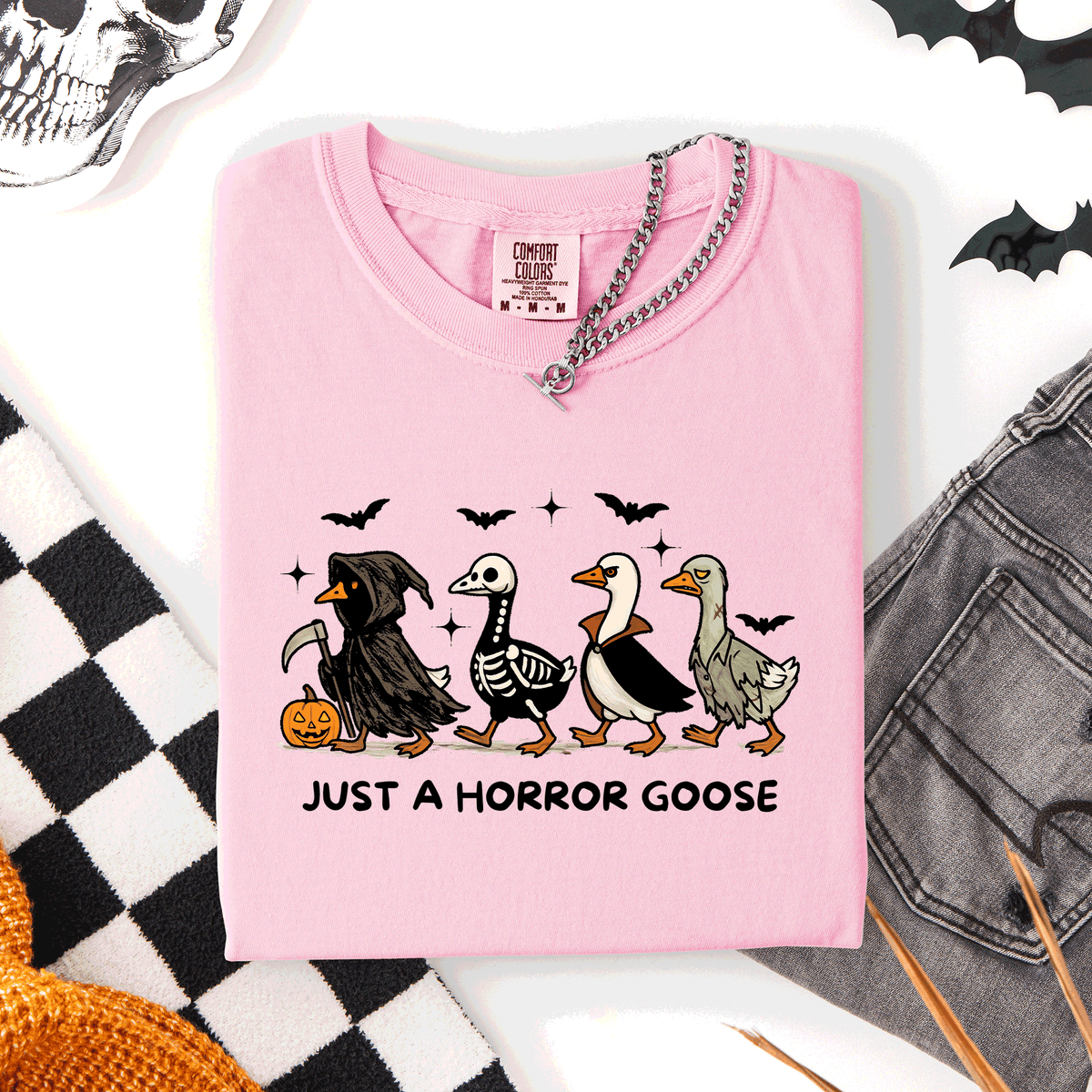 Just A Horror Goose Halloween Spooky Cute Edition Exclusive Limited Comfort Colors Tee