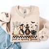 Just A Spooky Goose Checkered Halloween Design With Eerie Vibe For Cozy Fall Sweatshirt